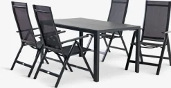 Conjuntos Mesa Y Sillas De Jardín>JUTLANDIA MADERUP + LOMMAMesa MADERUP L150 + 4 sillas LOMMA negro