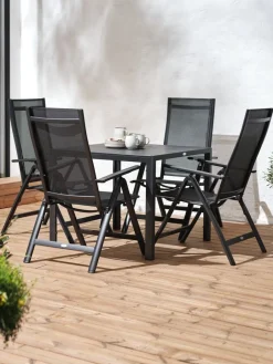 Conjuntos Mesa Y Sillas De Jardín>JUTLANDIA MADERUP + LOMMAMesa MADERUP L90 + 4 sillas LOMMA negro