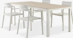 Conjuntos Mesa Y Sillas De Jardín>JYSK MARIELYST + INGSTRUPMesa MARIELYST L205 + 4 sillas INGSTRUP beis Beige