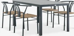 Conjuntos Mesa Y Sillas De Jardín>JUTLANDIA MARIELYST + TAGMARKMesa MARIELYST L150 gris + 4 sillas TAGMARK negro