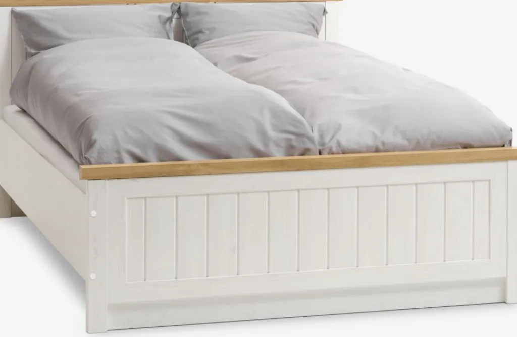 Estructuras De Cama|90 X 190 Cm>JYSK MARKSKELEstructura cama MARKSKEL 135x190 blanco/roble salvaje nat