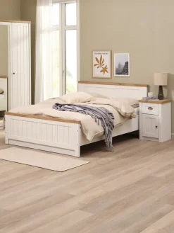 Estructuras De Cama|90 X 190 Cm>JYSK MARKSKELEstructura cama MARKSKEL 135x190 blanco/roble salvaje nat