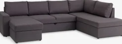 Sofás Cama|Sofás Cama>JYSK MARSLEVSofá cama rinconera MARSLEV tela gris oscuro