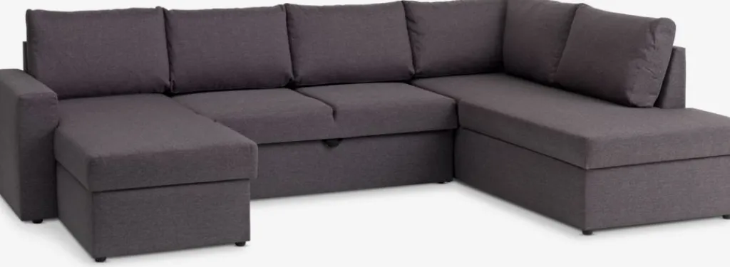 Sofás Cama|Sofás Cama>JYSK MARSLEVSofá cama rinconera MARSLEV tela gris oscuro
