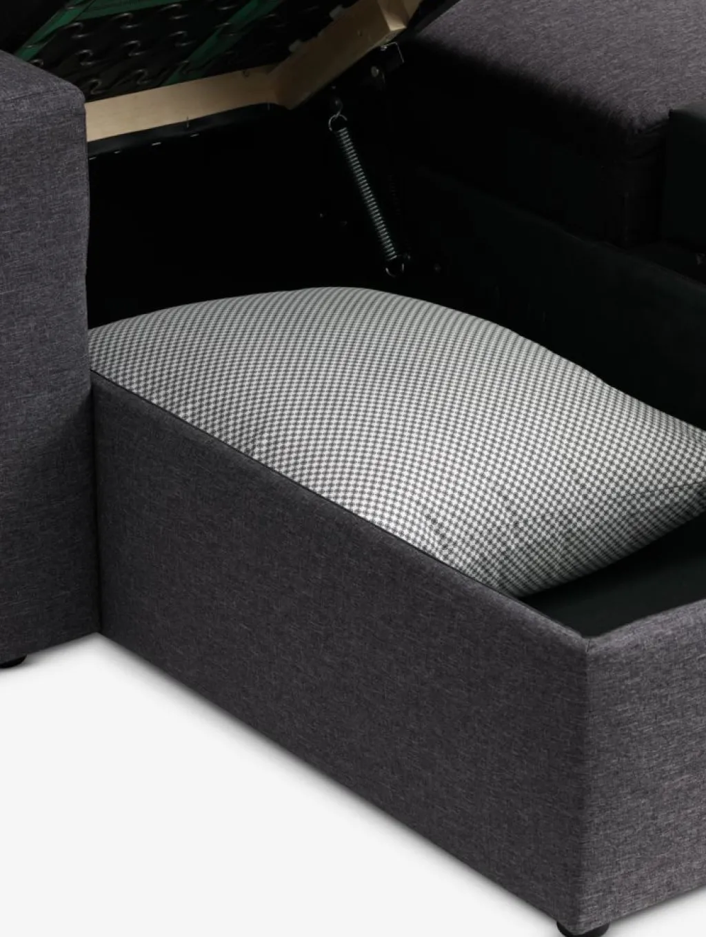 Sofás Cama|Sofás Cama>JYSK MARSLEVSofá cama rinconera MARSLEV tela gris oscuro