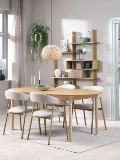 Mesas De Comedor|Conjuntos De Comedor>JYSK MARSTRAND + EJSINGMesa MARSTRAND L200 roble natural + 4 sillas EJSING beis