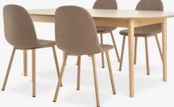 Mesas De Comedor|Conjuntos De Comedor>JYSK MARSTRAND + EJSTRUPMesa MARSTRAND L200/280 roble natural+4 EJSTRUP arena oscuro