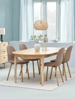 Mesas De Comedor|Conjuntos De Comedor>JYSK MARSTRAND + EJSTRUPMesa MARSTRAND L200/280 roble natural+4 EJSTRUP arena oscuro