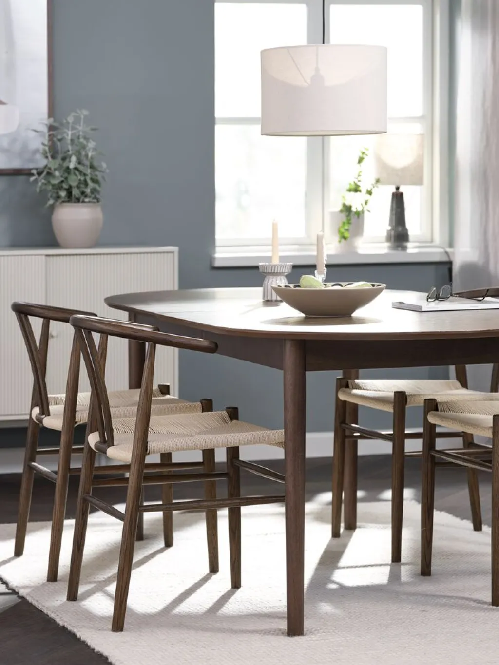 Mesas De Comedor|Conjuntos De Comedor>JYSK MARSTRAND + GUDERUPMesa MARSTRAND L200/280 +4 GUDERUP Roble oscuro
