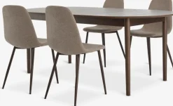 Mesas De Comedor|Conjuntos De Comedor>JYSK MARSTRAND + JONSTRUPMesa MARSTRAND L200/280 roble oscuro + 4 JONSTRUP beis Beige+Roble oscuro