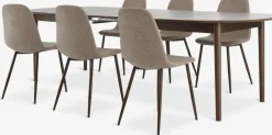 Mesas De Comedor|Conjuntos De Comedor>JYSK MARSTRAND + JONSTRUPMesa MARSTRAND L200/280 roble oscuro + 4 JONSTRUP beis Beige+Roble oscuro