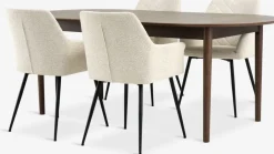 Mesas De Comedor|Conjuntos De Comedor>JYSK MARSTRAND + PURHUSMesa MARSTRAND L200/280 roble + 4 sillas PURHUS blanco crudo Roble oscuro