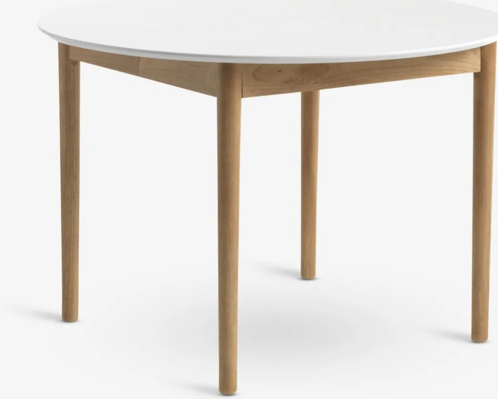 Mesas De Comedor>JYSK MARSTRANDMesa de comedor MARSTRAND Ø110/110x200 blanco/natural Blanco+Natural