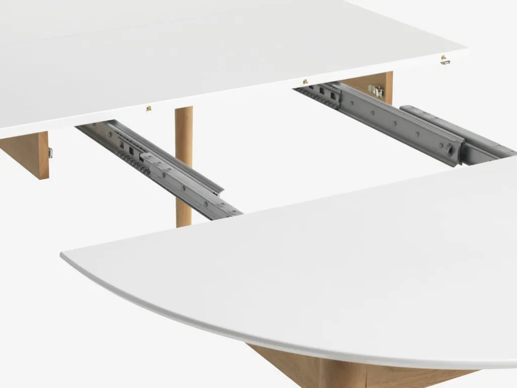 Mesas De Comedor>JYSK MARSTRANDMesa de comedor MARSTRAND Ø110/110x200 blanco/natural Blanco+Natural