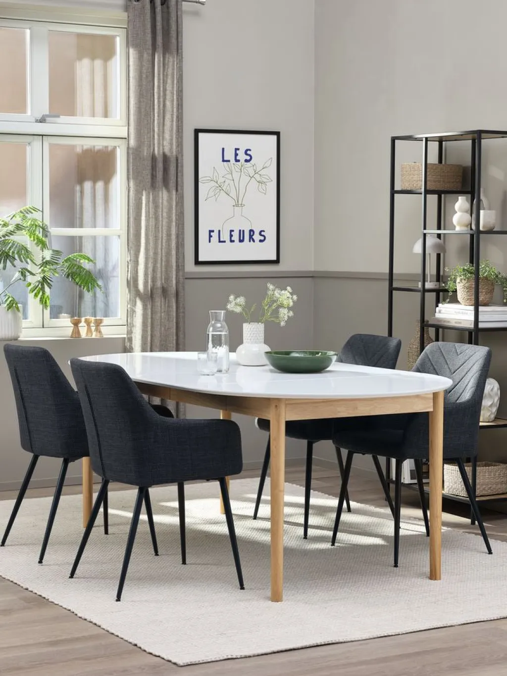 Mesas De Comedor>JYSK MARSTRANDMesa de comedor MARSTRAND 100x200/280 blanco/natural Blanco+Natural
