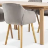 Mesas De Comedor|Conjuntos De Comedor>JYSK MEJLSKOV + ADSLEVMesa MEJLSKOV L180 roble + 4 sillas ADSLEV terciopelo gris