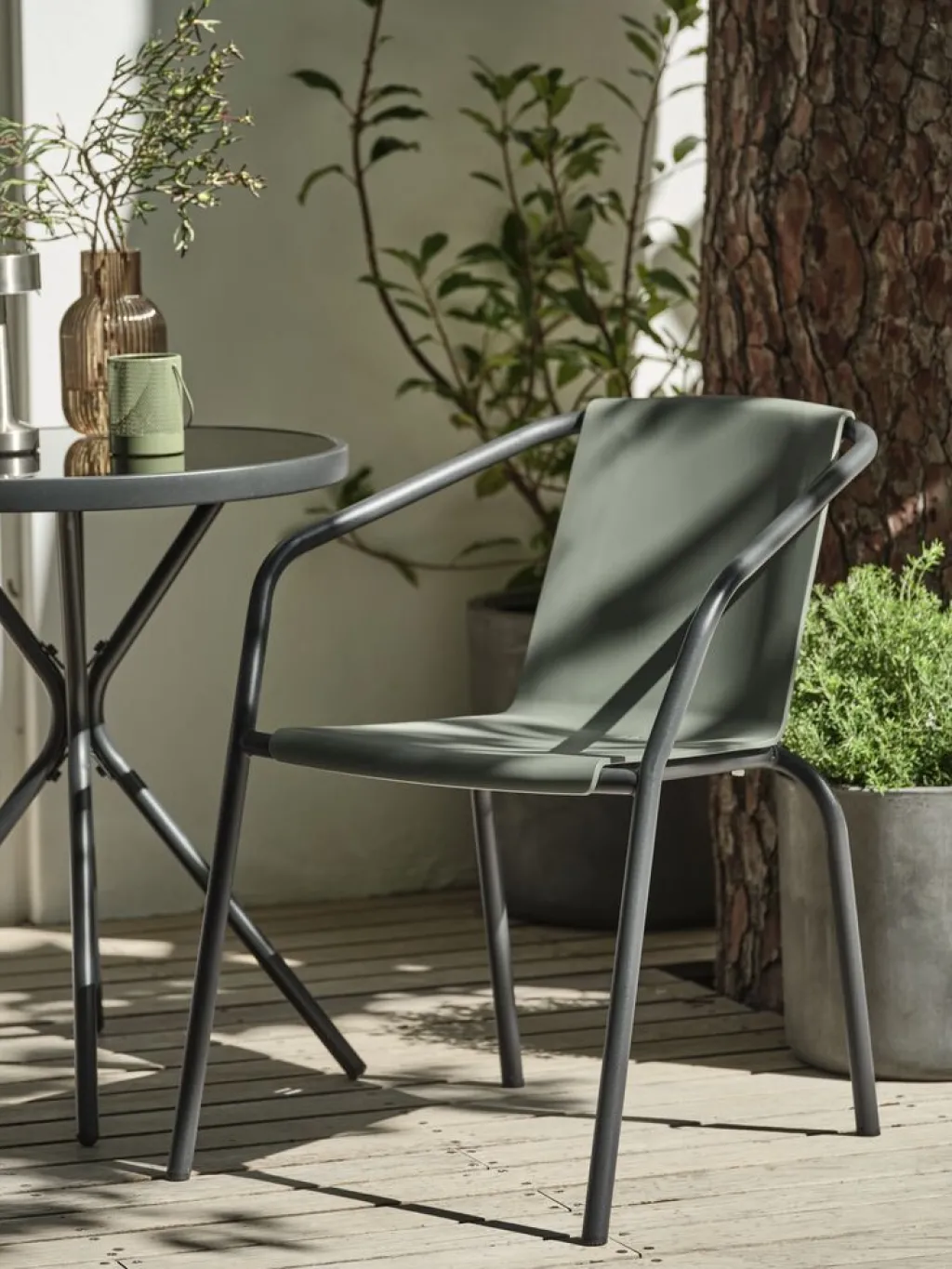 Sillas De Jardín>JYSK MODUMSilla apilable MODUM Verde oliva
