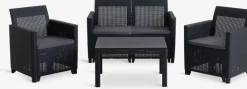 Conjuntos Mesa Y Sillas De Jardín|Muebles De Jardín>JYSK MOLDEConjunto muebles jardín MOLDE 4 plazas gris