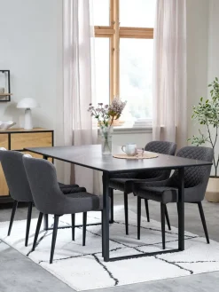 Mesas De Comedor|Conjuntos De Comedor>JYSK MOSELUND + PEBRINGEMesa MOSELUND L180 cerámica + 4 PEBRINGE gris/negro