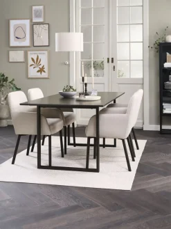 Mesas De Comedor|Conjuntos De Comedor>JYSK MOSELUND + SOTTRUPMesa MOSELUND L180 cerámica + 4 SOTTRUP beis/negro