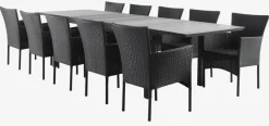 Conjuntos Mesa Y Sillas De Jardín>JYSK MOSS + AIDTMesa MOSS L214/315 gris + 4 sillas AIDT negro