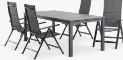 Conjuntos Mesa Y Sillas De Jardín>JUTLANDIA MOSS + MYSENMesa MOSS L214/315 + 4 sillas MYSEN gris
