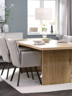 Mesas De Comedor|Conjuntos De Comedor>JYSK MUNKEBY + GJESINGMesa MUNKEBY L220 roble cálido + 4 GJESING beis/negro