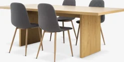 Mesas De Comedor|Conjuntos De Comedor>JYSK MUNKEBY + JONSTRUPMesa MUNKEBY L220 roble cálido + 4 JONSTRUP asfalto