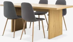 Mesas De Comedor|Conjuntos De Comedor>JYSK MUNKEBY + JONSTRUPMesa MUNKEBY L180 roble cálido + 4 JONSTRUP asfalto