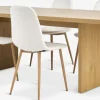 Mesas De Comedor|Conjuntos De Comedor>JYSK MUNKEBY + JONSTRUPMesa MUNKEBY L220 roble cálido + 4 sillas JONSTRUP blanco