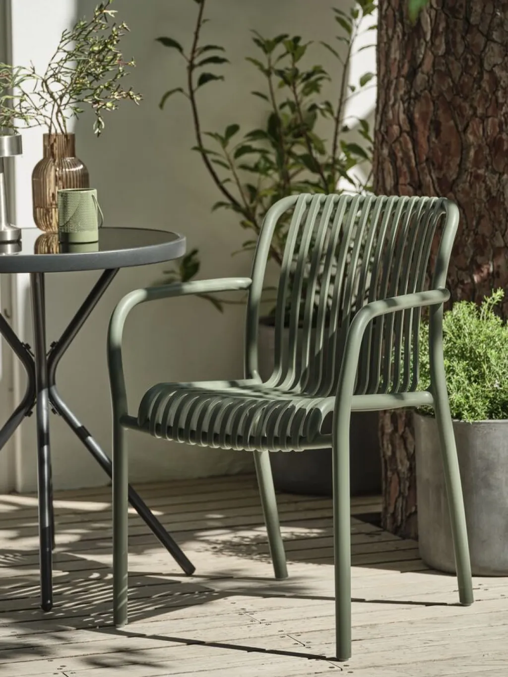 Sillas De Jardín>JYSK NABBENSilla apilable NABBEN Verde oliva