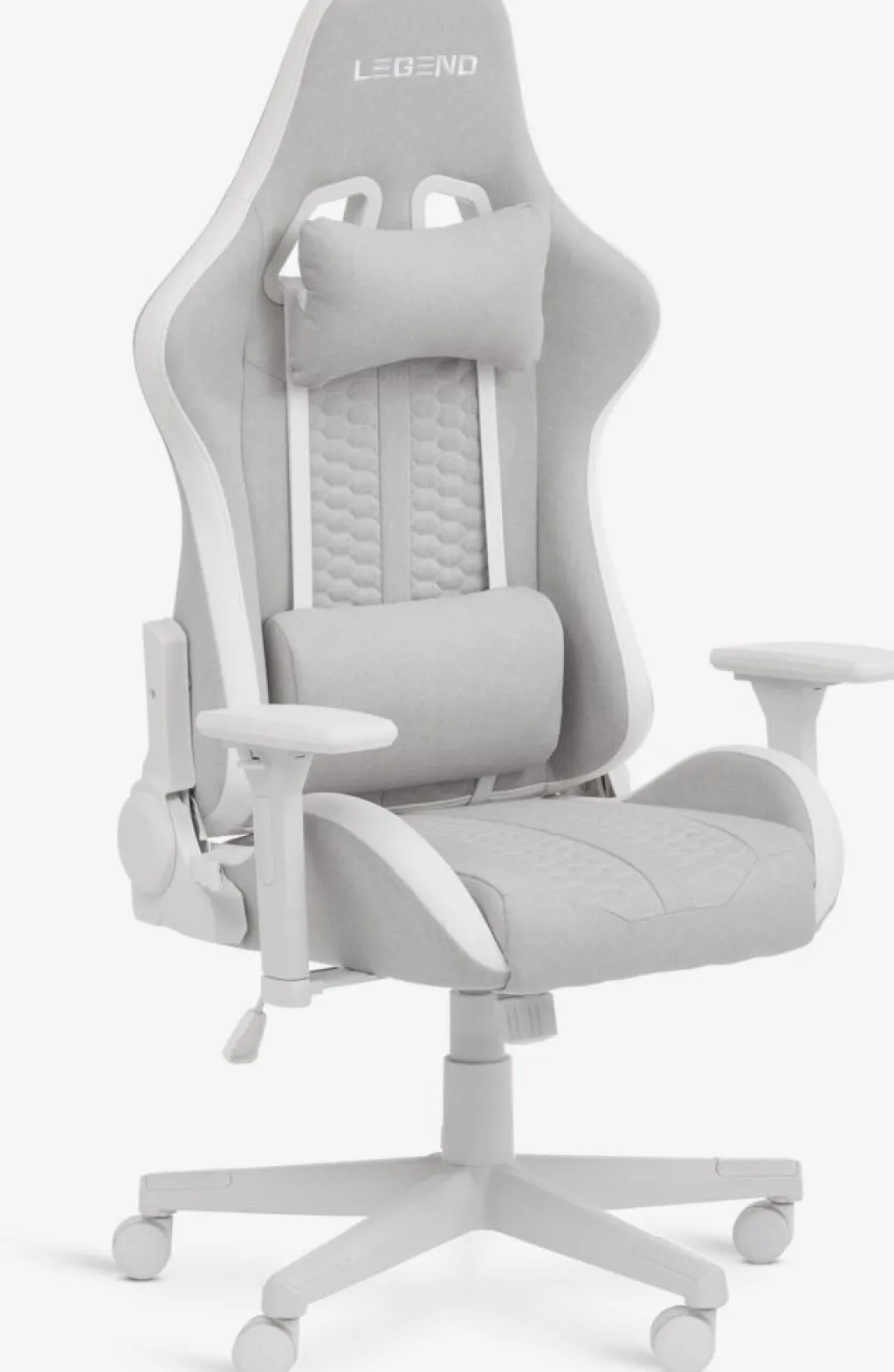 Sillas De Oficina|Sillas Gaming>JYSK NIBESilla gaming NIBE blanco/tela beis Blanco+Beige