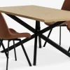 Mesas De Comedor|Conjuntos De Comedor>JYSK NORTOFT + HYGUMMesa NORTOFT L200 roble cálido + 4 sillas HYGUM marrón/negro