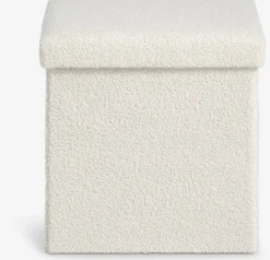 Pufs|Pufs>JYSK NYSTEDPuf NYSTED 38x38 con almacenaje felpa blanco crudo