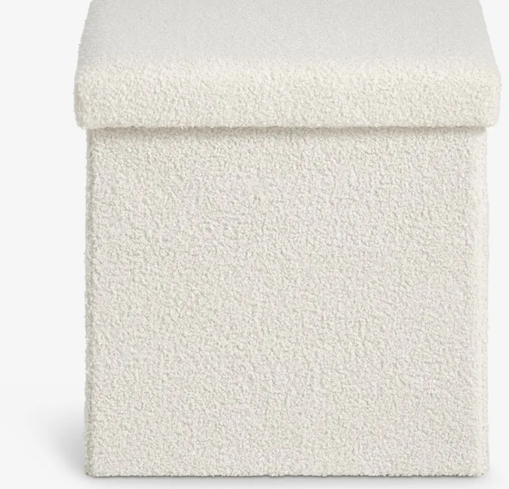 Pufs|Pufs>JYSK NYSTEDPuf NYSTED 38x38 con almacenaje felpa blanco crudo