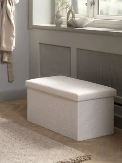 Pufs|Pufs>JYSK NYSTEDPuf NYSTED 76x38 con almacenaje felpa blanco crudo