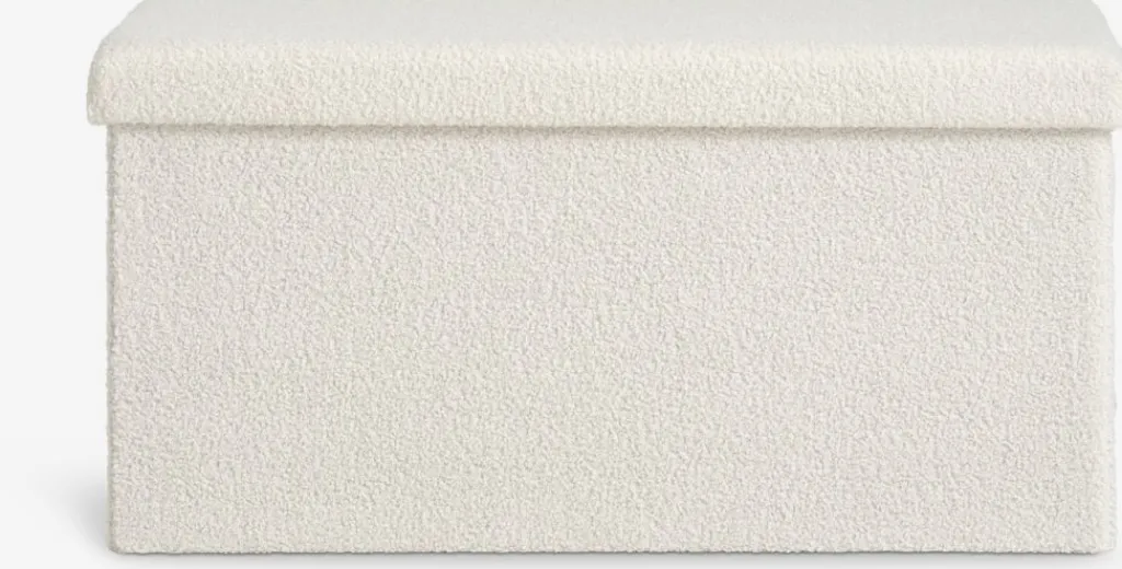 Pufs|Pufs>JYSK NYSTEDPuf NYSTED 76x38 con almacenaje felpa blanco crudo