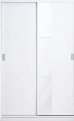 Armarios|Todos Los Armarios>JYSK ODDERArmario ODDER 120x201 2 puertas correderas con espejo Blanco