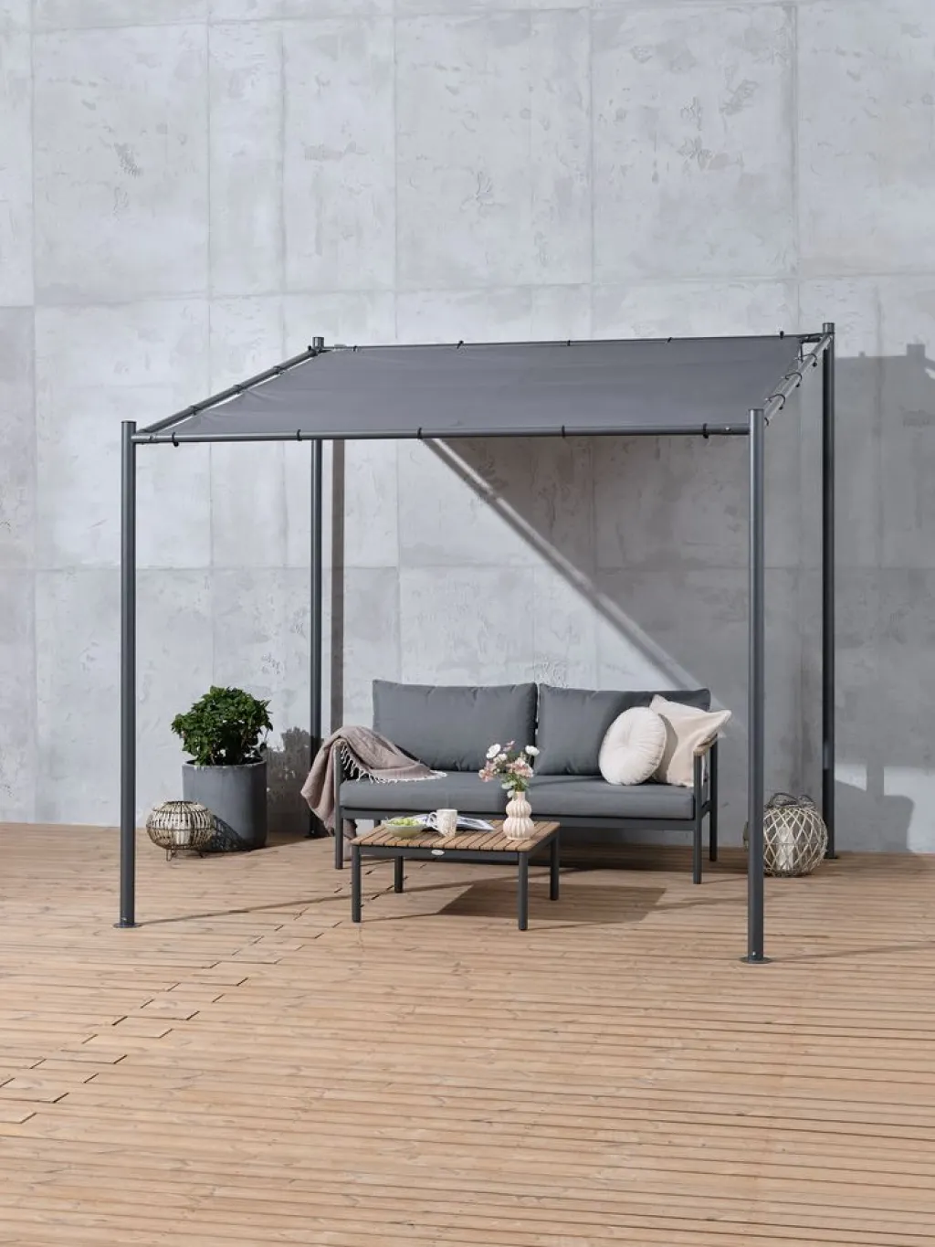 Cenadores Y Pérgolas>JYSK ODDERMOSECenador ODDERMOSE A2,5xL2,5xA2,5m gris