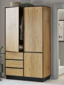 Armarios|Todos Los Armarios>JYSK ODENSEArmario ODENSE 120x210 3 puertas 3 cajones color roble cálid