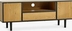 Muebles De TV>JYSK ODENSEMueble TV ODENSE 2 puertas 1 cajón color roble cálido/negro