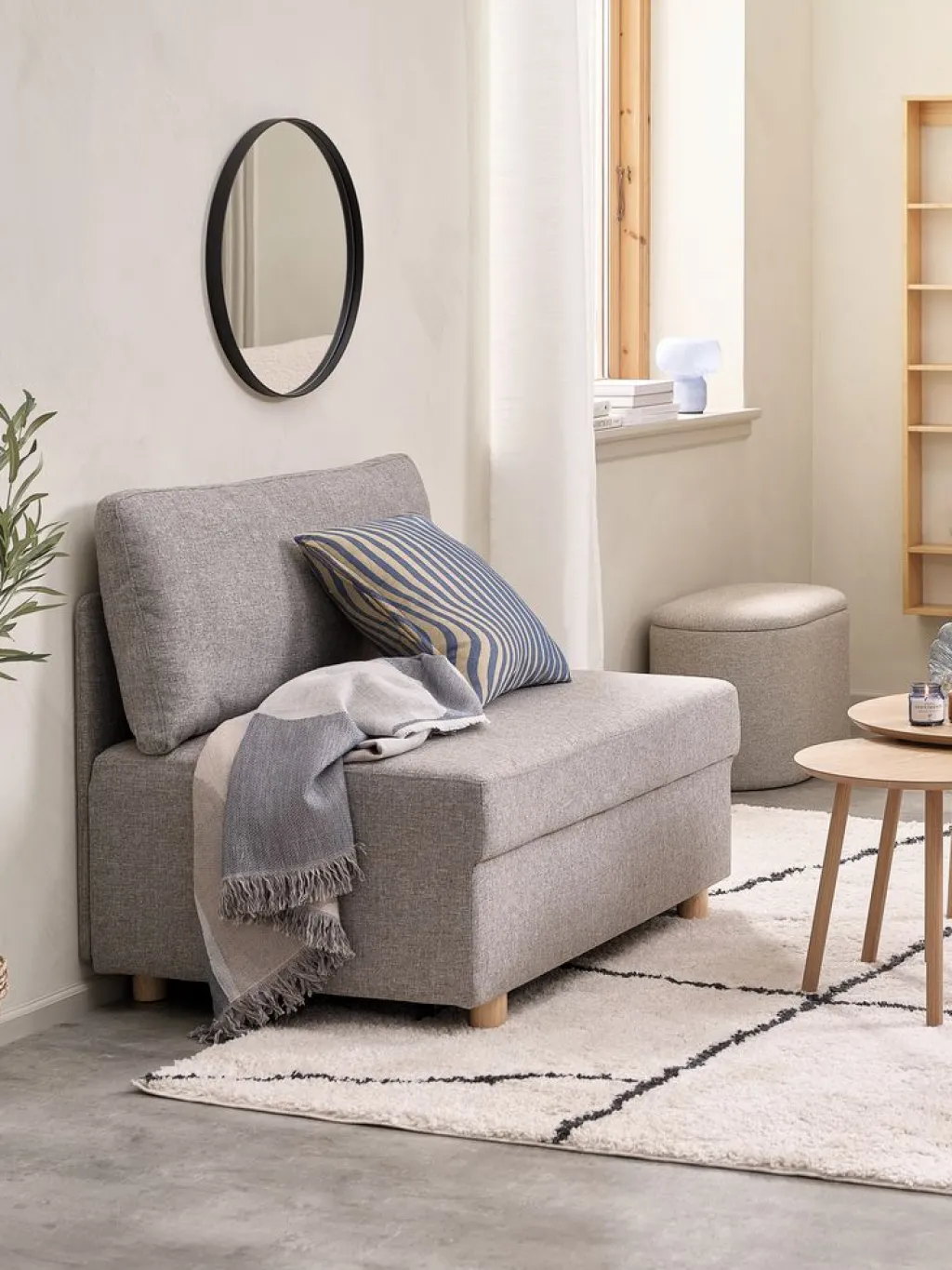 Sofás Cama|Sofás Cama>JYSK OLSTRUPSofá cama OLSTRUP 1,5 plazas tela gris