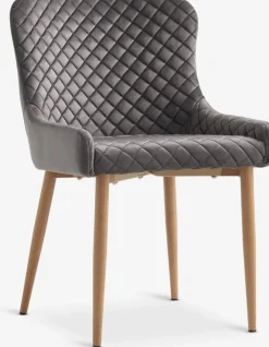 Sillas De Comedor>JYSK PEBRINGESilla de comedor PEBRINGE terciopelo /roble natural Gris