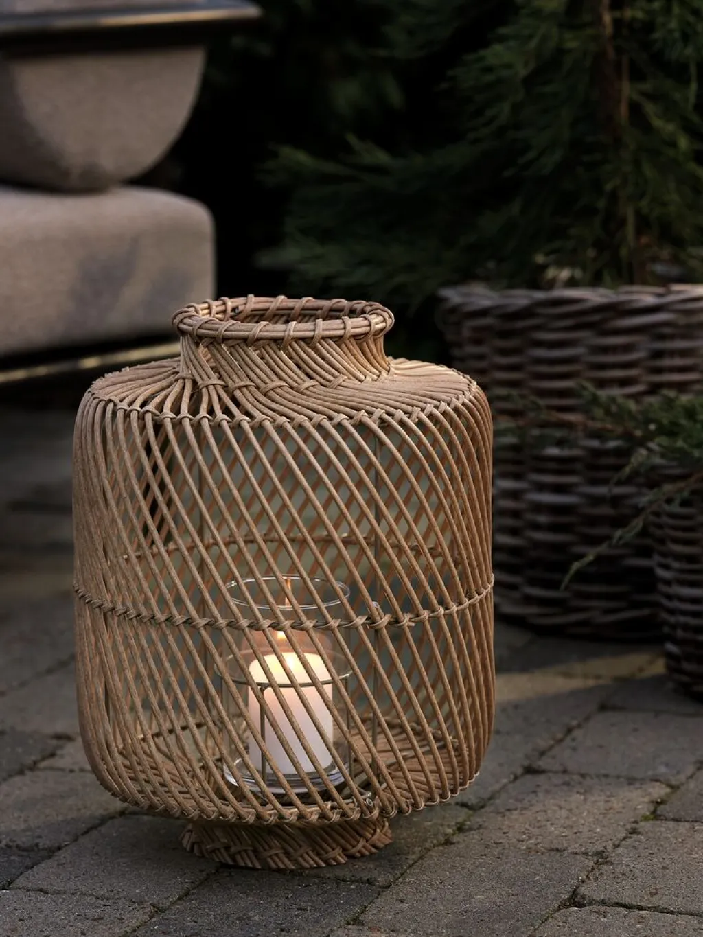 Iluminación Exterior>JYSK REGNBUEFarol REGNBUE Ø32xA43cm natural