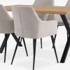 Mesas De Comedor|Conjuntos De Comedor>JYSK ROSLEV + PURHUSMesa ROSLEV L140 roble natural + 4 PURHUS blanco crudo/negro