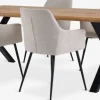 Mesas De Comedor|Conjuntos De Comedor>JYSK ROSLEV + PURHUSMesa ROSLEV L200 roble natural + 4 PURHUS blanco crudo/negro