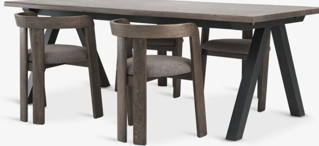 Mesas De Comedor|Conjuntos De Comedor>JYSK SANDBY + BOVRUPMesa SANDBY L210 roble oscuro + 4 BOVRUP roble oscuro/marrón