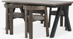 Mesas De Comedor|Conjuntos De Comedor>JYSK SANDBY + BOVRUPMesa SANDBY L160 roble oscuro + 4 BOVRUP roble oscuro/marrón