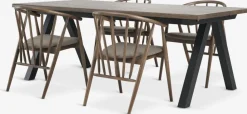 Mesas De Comedor|Conjuntos De Comedor>JYSK SANDBY + LYKSBORGMesa SANDBY L210 roble oscuro + 4 LYKSBORG roble oscuro