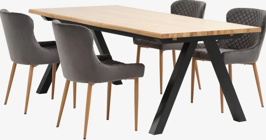 Mesas De Comedor>Royal Oak SANDBYMesa de comedor SANDBY 100x210 roble natural/negro Roble natural+Negro